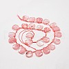 Cherry Quartz Glass Teardrop Beads Strands G-E254-27B-2