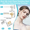 Beebeecraft 40Pcs 2 Style 202 & 304 Stainless Steel Round Ball Stud Earring Findings STAS-BBC0004-80-2
