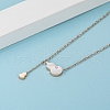 Stainlesss Steel Pave White Shell Fashion Hollowed Out Gourd Pendant Necklace CX1467-2