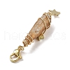 Wire Wrapped Nuggets Electroplated Natural Quartz Crystal Pendant Decorations HJEW-JM03127-10-4
