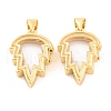 Rack Plating Brass Locket Pendants KK-F874-01G-15-1