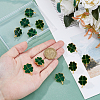 SUPERFINDINGS 12Pcs Saint Patrick's Day Alloy Enamel Shamrock Brooch JEWB-FH0001-64B-3