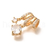 Brass Micro Pave Cubic Zirconia Pendants KK-C085-12G-2