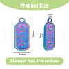 DICOSMETIC 18Pcs 3 Colors 304 Stainless Steel Pendants STAS-DC0014-27-2
