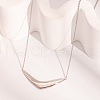 304 Stainless Steel V Shaped Pendant Necklaces for Women NJEW-Z086-01P-1