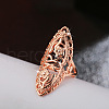 Horse Eye with Flower Pattern Brass Finger Rings FS-WGACB46-01-1