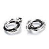 Ion Plating(IP) 201 Stainless Steel Interlocking Ring Pendants STAS-N099-01B-3