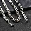 Non-Tarnish Fashionable 304 Stainless Steel Wheat Chain Necklaces X-STAS-A028-N003P-2
