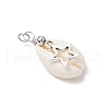 Natural Cowrie Shell & Alloy Pendants PALLOY-JF03937-4
