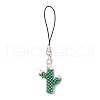 Cactus Glass Seed Beaded Mobile Straps HJEW-MZ00223-1