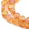 Full Rainbow Plated Electroplate Transparent Glass Beads Strands EGLA-G037-01A-FR03-3