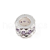 Column Rack Plating Brass Cubic Zirconia European Beads KK-L236-08S-2