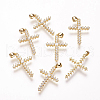 Brass Micro Pave Cubic Zirconia Pendants ZIRC-E108-10G-NR-1