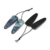 2Pcs Natural Black Lip Shell Pendants FIND-Z079-01B-2