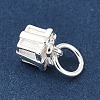 925 Sterling Silver Gift Box Charms with Jump Rings STER-R013-14S-2