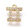 Golden Plated Brass Micro Pave Cubic Zirconia Charms ZIRC-L075-51H-1