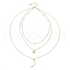 Brass Cable & Satellite Chains 3 Layer Necklaces NJEW-JN04499-4