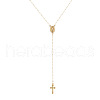 Alloy Cross & Oval Virgin Mary Rosary Bead Necklaces for Women WGC59F8-01-2