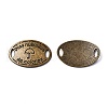 Tibetan Style Alloy Oval with Word & umbrella Links X-TIBE-Q045-11AB-NR-1