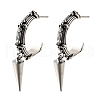 C-Shaped with Cone Brass Stud Earrings EJEW-S261-06G-4
