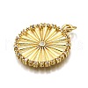 Rack Plating Brass Micro Pave Cubic Zirconia Pendants X-KK-K401-79G-2