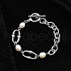 Stainless Steel Cable Chains Link Bracelets BJEW-F485-02P-1