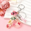 Resin & Acrylic & Faux Suede Tassel Keychain KEYC-YW00125-16-1