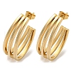 Letter C 202 Stainless Steel Multi Layered Stud Earrings EJEW-H003-14G-1
