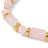Natural Rose Quartz Beaded Bracelets BJEW-JB09468-5