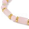 Natural Rose Quartz Beaded Bracelets BJEW-JB09468-5