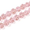 Luminous Handmade Gold Foil Glass Beads Strands FOIL-N029-01B-1