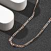 Brass Figaro Chains Necklaces for Women NJEW-D302-29RG-2