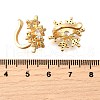 Brass Micro Pave Clear Cubic Zirconia Cuff Earrings EJEW-F370-25G-5