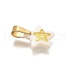 3Pcs 3 Styles Natural Freshwater Shell Geometric Charms PALLOY-JF03514-02-3