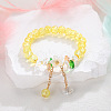 Daisy Crackle Glass Round Beaded Stretch Bracelets FS-WG28140-05-1