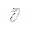 Fish Brass Micro Pave Cubic Zirconia Cuff Rings for Women KK-P299-15P-3