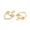Brass Micro Pave Clear Cubic Zirconia Pendants KK-N254-201G-2