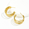 Retro Triple C-shaped Stainless Steel Stud Earrings PN7047-3