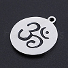 Non-Tarnish 201 Stainless Steel Etched Pendants STAS-N090-JN814-2