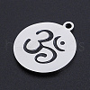 201 Stainless Steel Etched Pendants STAS-N090-JN814-2