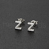 Brass Micro Pave Clear Cubic Zirconia Stud Earrings FS-WGC2F12-26-1