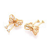 Brass Micro Pave Cubic Zirconia Pendants KK-N263-76B-G-2