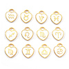 Light Gold Plated Alloy Enamel Pendants ENAM-R055-05A-1