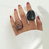 Retro Acrylic Finger Ring Sets with Irregular Texture for Women GA4167-1