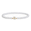 Plastic Pearl Round Beaded Stretch Bracelets for Women WGC81DB-01-2