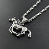Stainless Steel Horse Animal Pendant Punk Street Hip-hop Necklaces OH9267-1