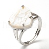 Adjustable Natural Shell Finger Rings RJEW-H540-A-3