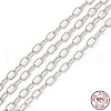 Anti-Tarnish Rhodium Plated 925 Sterling Silver Cable Chains STER-F052-14P-3