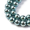 UV Plating Pearlized Glass Pearl Beads Strands GLAA-F128-01B-T24-3