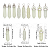 CHGCRAFT 9Pcs 9 Styles Synthetic Luminous Stone Double Terminal Pointed Pendants G-CA0001-72-2